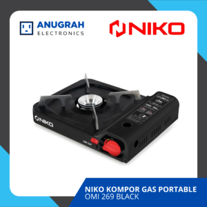kompor gas portable niko omi 269 hitam & putih single burner camping ringan praktis